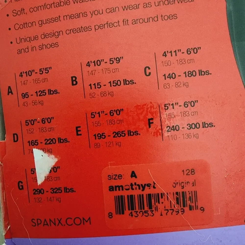 Spanx Tight End Opaque Body Shaping Tights Amethyst Purple Size A NWT